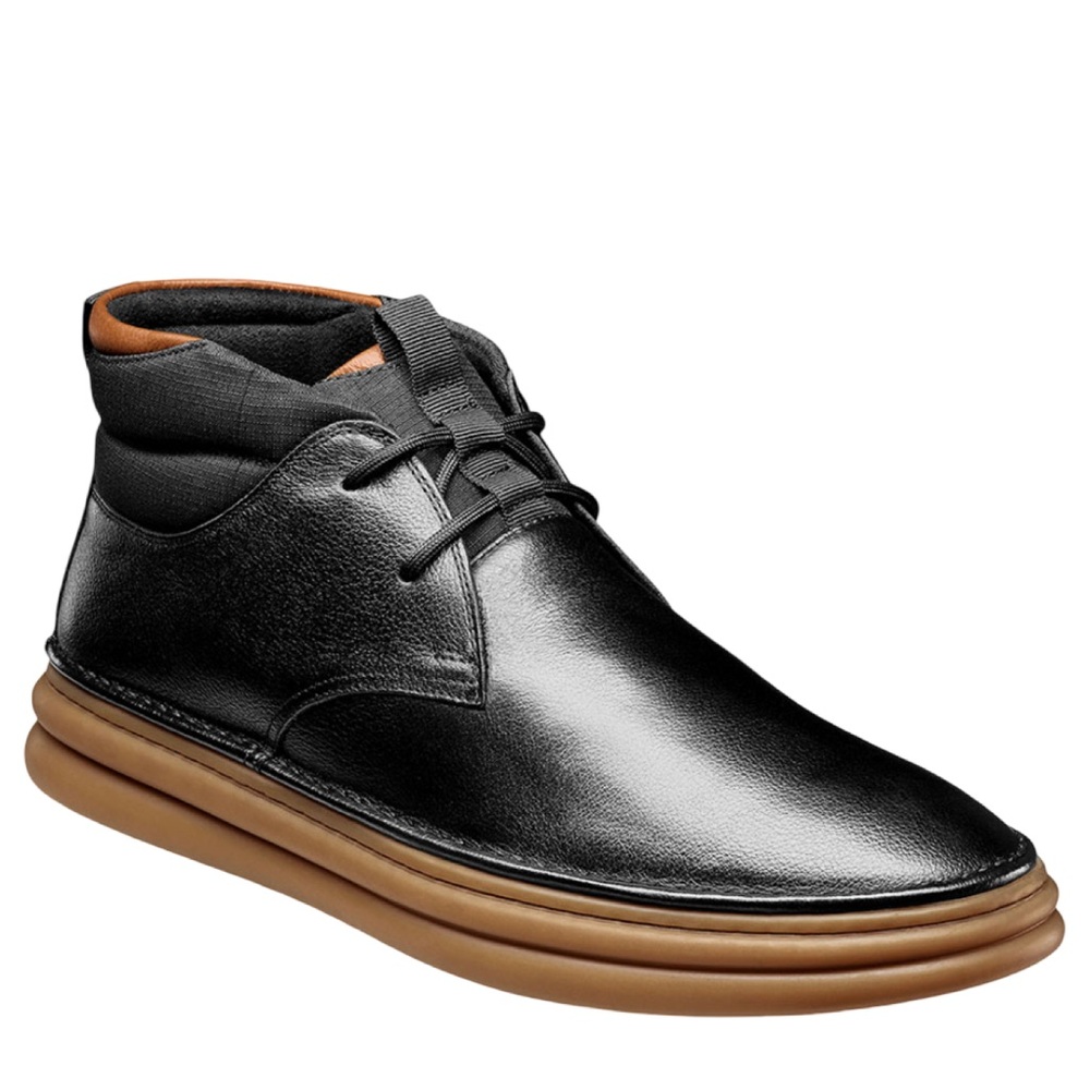 New Stacy Adams Men’s Delson Black Chuka Black Leather Boots